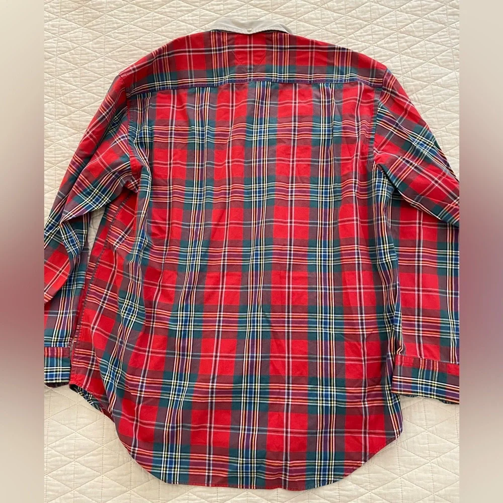 TOMMY HILFIGER  Vintage 90’s Contrast Button Down Shirt in Check Plaid Size M - Picture 5 of 6